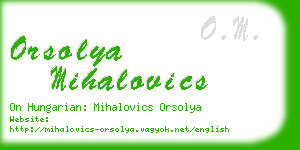 orsolya mihalovics business card